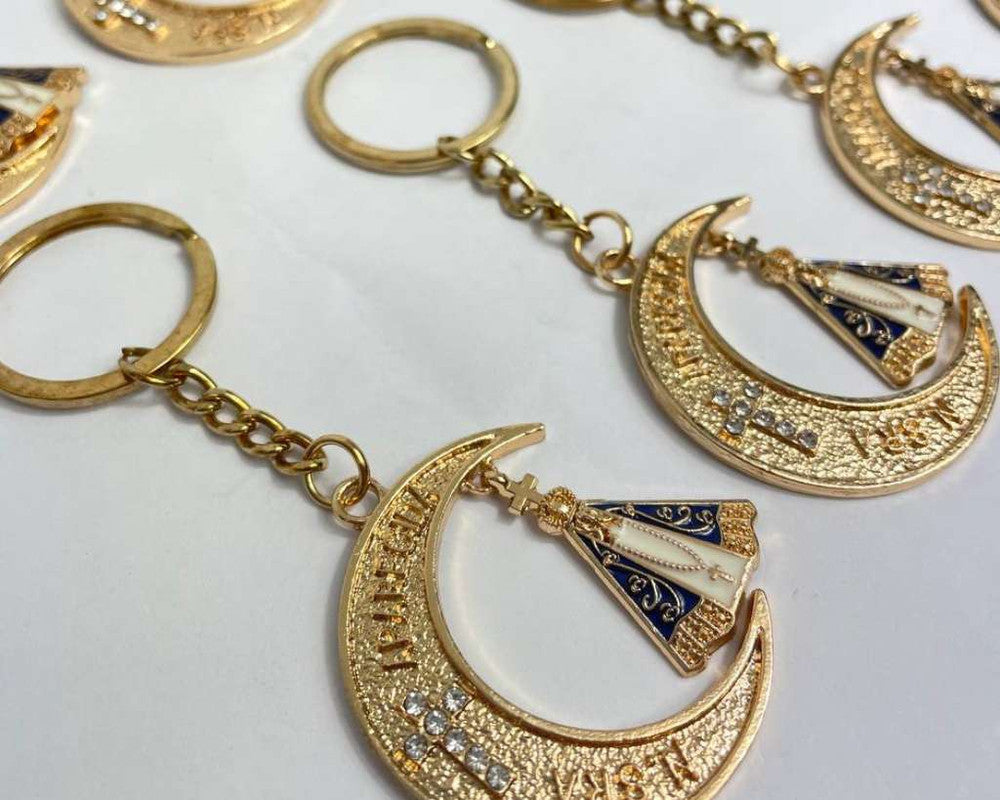 GOLDEN KEYCHAIN OUR LADY APPARITIONS-Set of 12