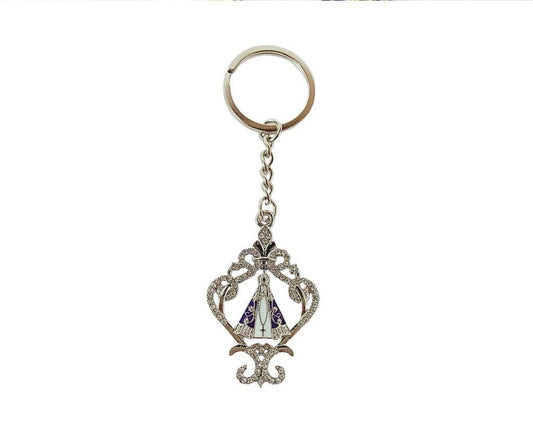 SILVER KEYCHAIN CROWN O. LADY APPARITIONS – Set of  12