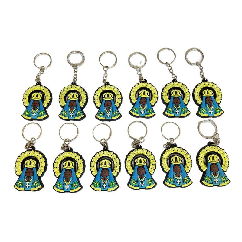 RUBBER OUR LADY APPARITIONS WITH SCAPULAR KEYCHAIN - Set of 12