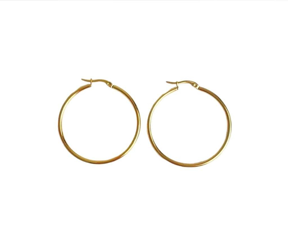 GOLDEN STAINLESS STEEL EARRINGS HOOP 30MM - Set of 120