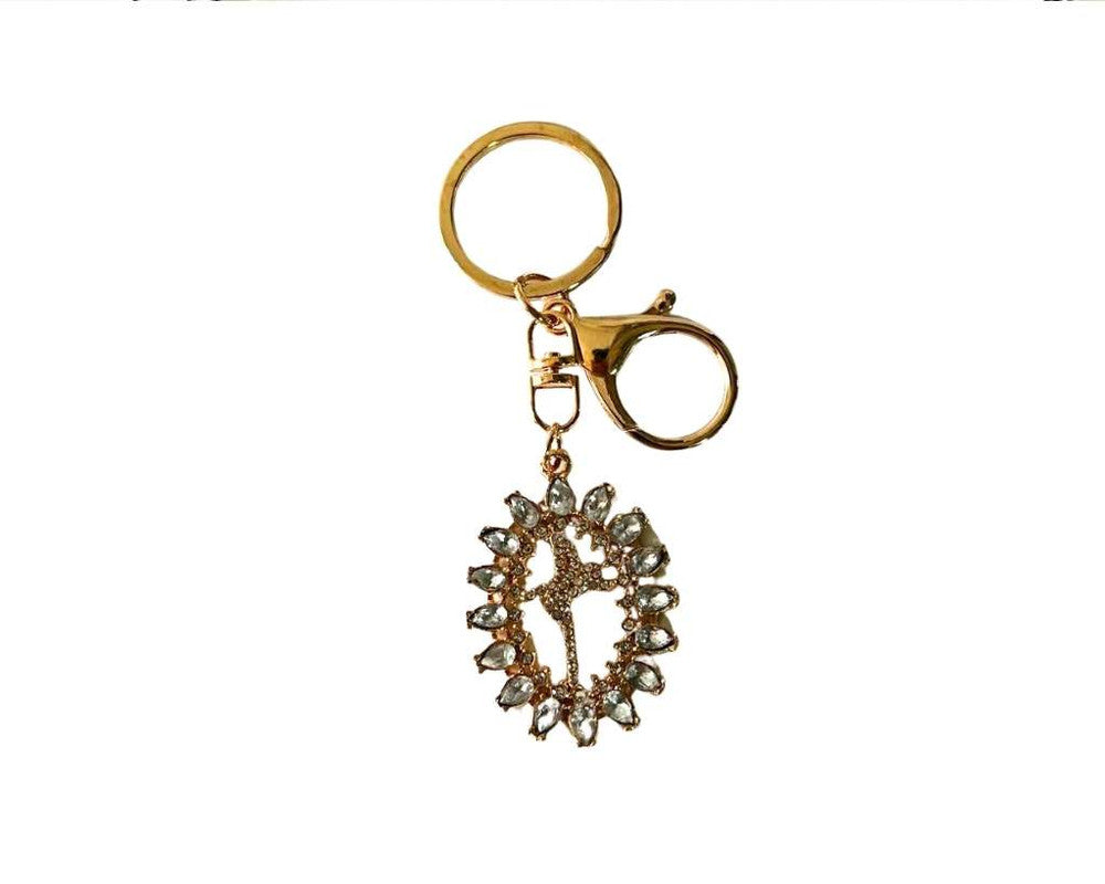 GOLDEN KEYCHAIN FAITH  STONES – Set of  12