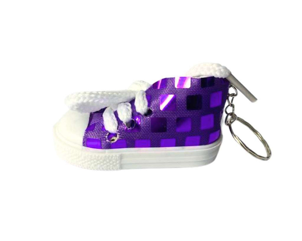 KEYCHAIN COLORED SNEAKER SPARKLING CHECKED – Set of 12