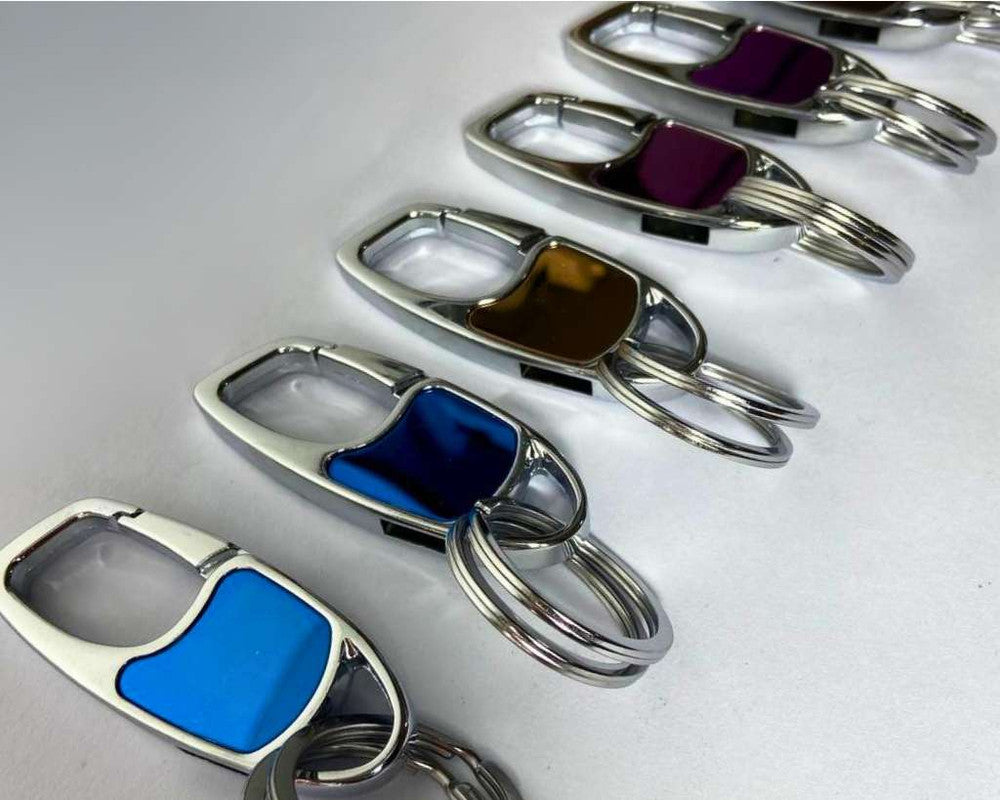 SILVER STAINLESS STEEL KEYCHAIN COLORS 2 RINGS – 12