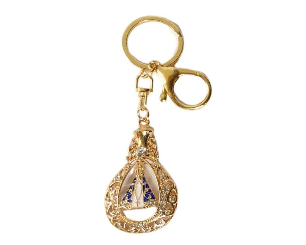 GOLDEN KEYCHAIN BOTTLE  O. LADY APPARITIONS-Set of 12