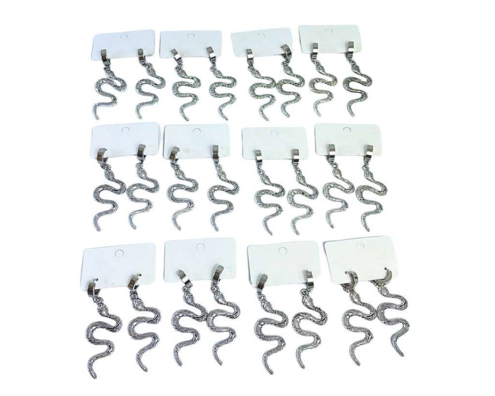 SILVER SNAKE EARRING – Set of 12