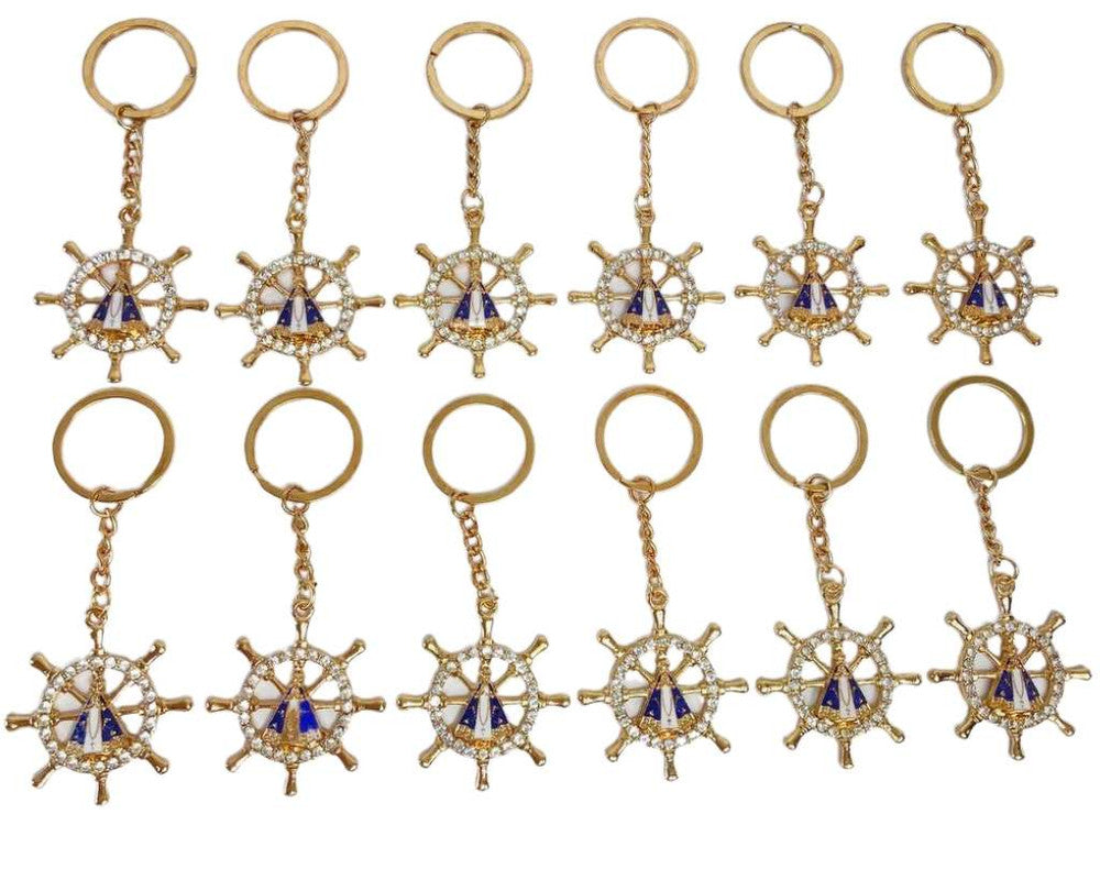 GOLDEN KEYCHAIN HELM O. LADY OF APPARITIONS-Set of 12