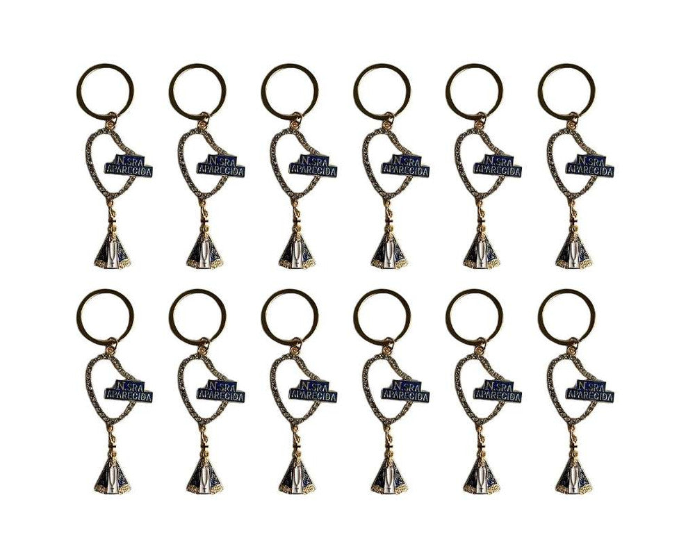 GOLDEN KEYCHAIN O. LADY APPARITIONS WITH CATHOLIC THIRD-Set of 12