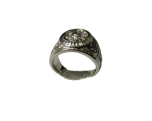 SILVER STAINLESS STEEL SAINT GEORGE RING WITH PRAYER- Set of 12