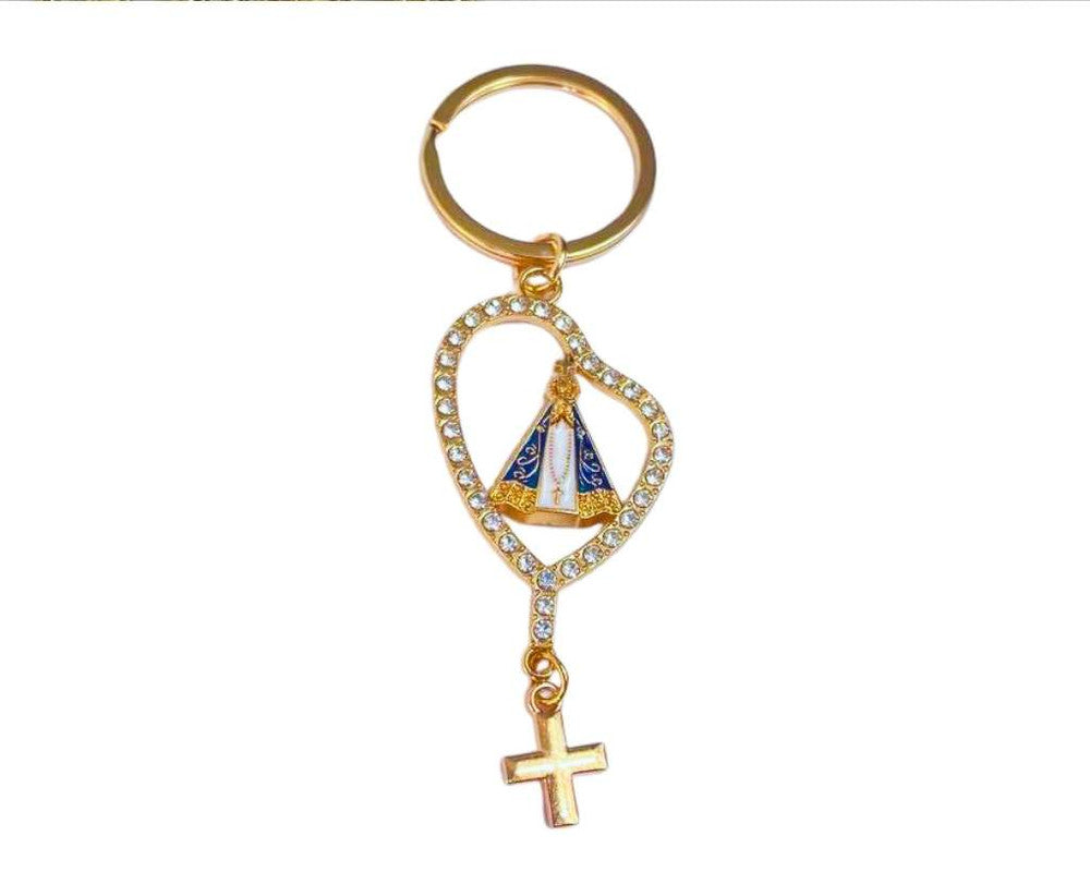 GOLDEN KEYCHAIN THIRD C.  OUR LADY APARECIDA – Set of 12