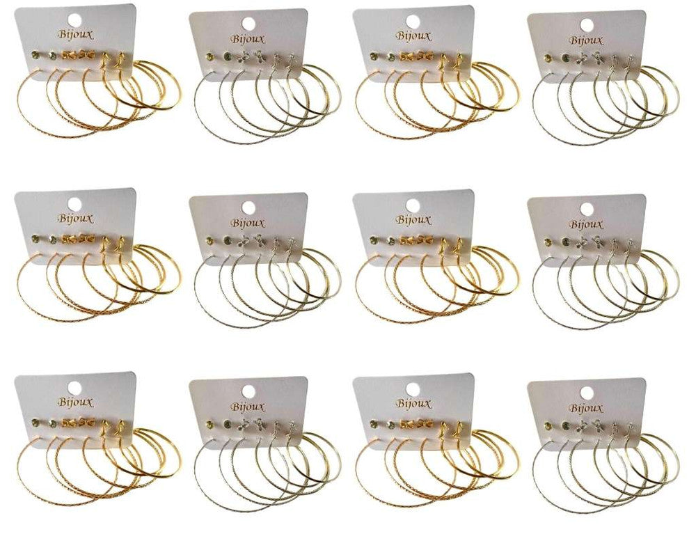 SLIPPER AND HOOP EARRINGS SET – Set of 12