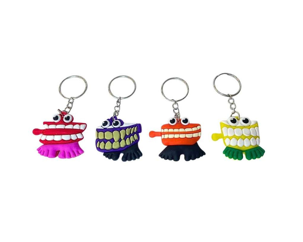 RUBBER COLORFUL SMILES  KEYCHAIN - Set Of 12